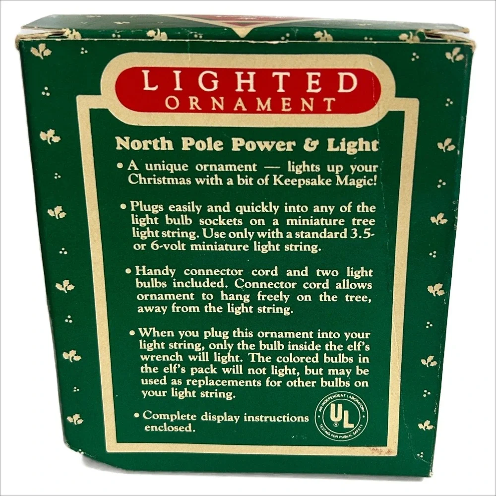 Hallmark Keepsake Ornament North Pole Power Light Elf Christmas Lineman 1987